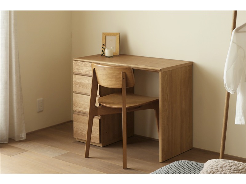 ASTER アスター DESK SET2 オーク (90天板 + サイドパネル（右・左） + 30チェスト) ※チェア別売