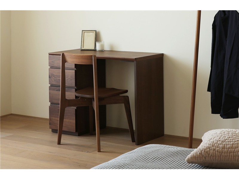 ASTER アスター DESK SET2 ウォルナット (90天板 + サイドパネル（左・右) + 30チェスト) ※チェア別売