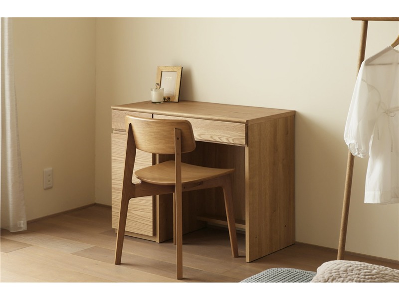 ASTER アスター DESK SET3 オーク (90天板 + 30キャビネット (左開き・右開き) + 60デスク) ※置きミラー別売 ※チェア別売