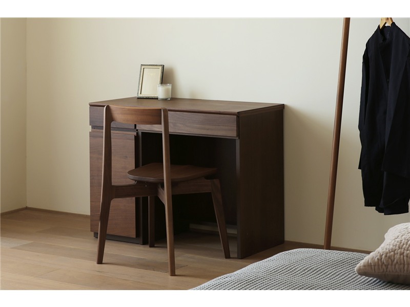 ASTER アスター DESK SET3 ウォルナット (90天板 + 30キャビネット (左開き・右開き) + 60デスク) ※置きミラー別売 ※チェア別売