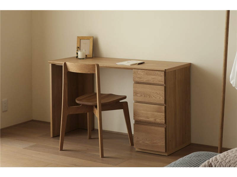 ASTER アスター DESK SET6 オーク (120天板 + サイドパネル（右・左） + 30チェスト) ※チェア別売