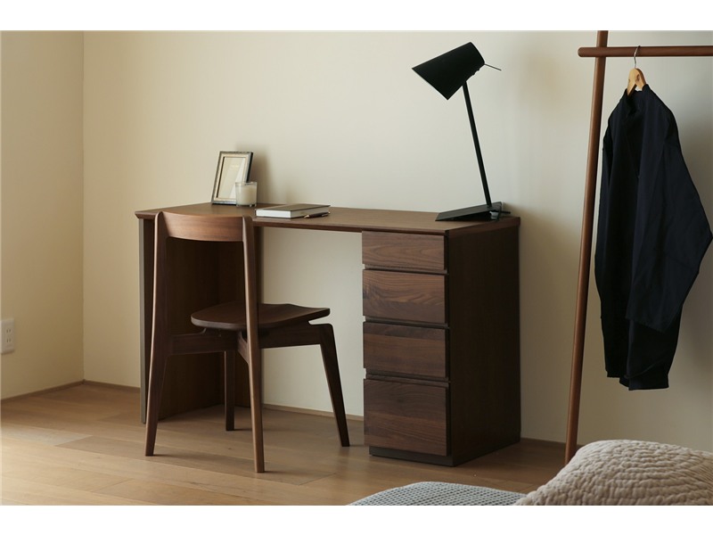 ASTER アスター DESK SET6 ウォルナット (120天板 + サイドパネル（右・左） + 30チェスト) ※チェア別売