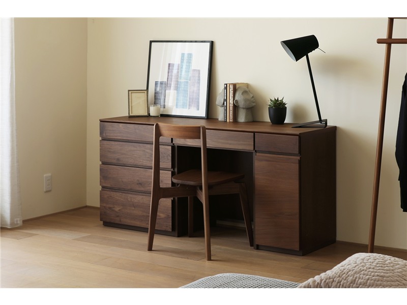 ASTER アスター DESK SET7 ウォルナット (150天板 + 60チェスト + 60デスク + 30キャビネット（左開き・右開き)) ※チェア別売