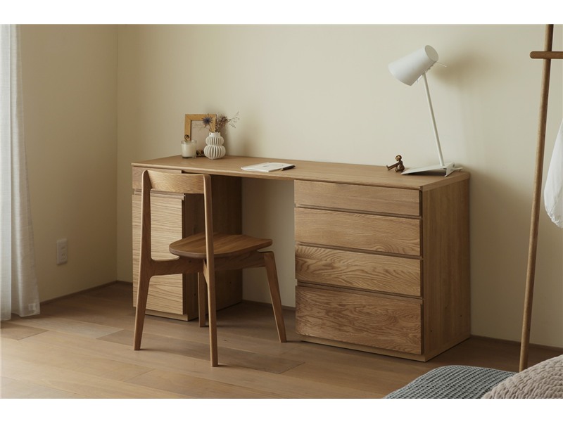ASTER アスター DESK SET8  オーク (150天板 + 30キャビネット(左開き・右開き) + 60チェスト) ※チェア別売