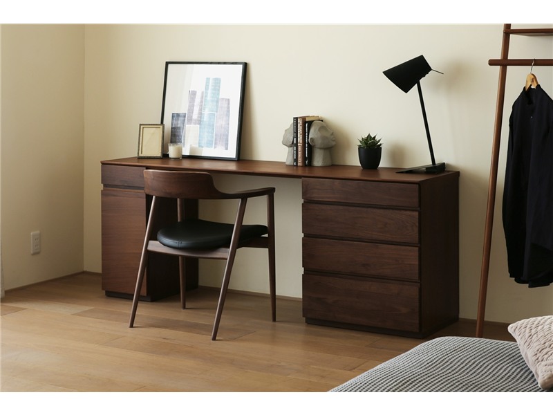 ASTER アスター DESK SET10 ウォルナット (180天板 + 30キャビネット(左開き・右開き) ＋ 60チェスト) ※チェア別売