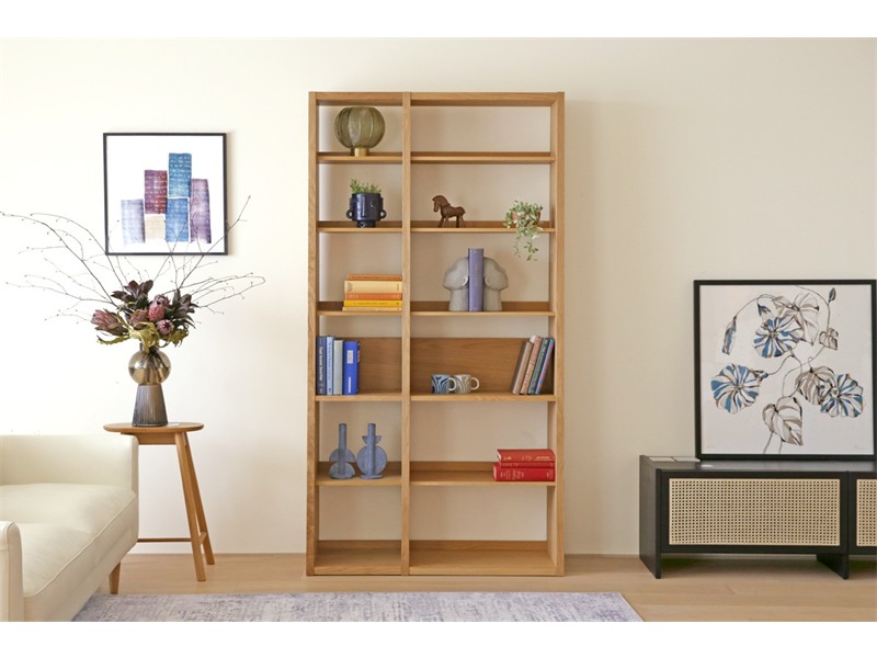 GALLE ガレ SHELF SET1 オーク 幅103cm (41本棚 (右加工あり) + 59 本棚 パーツ + エンドパネル (右エンド))