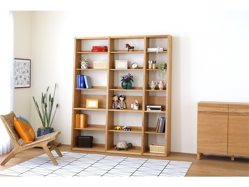 GALLE ガレ SHELF SET4 オーク 幅165cm (65 本棚 (右加工あり) + 59 本棚 パーツ + 41 本棚 (左加工あり))