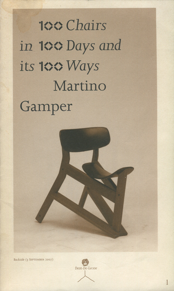 Martino Gamper: 100 Chairs in 100 Days and its 100 Ways