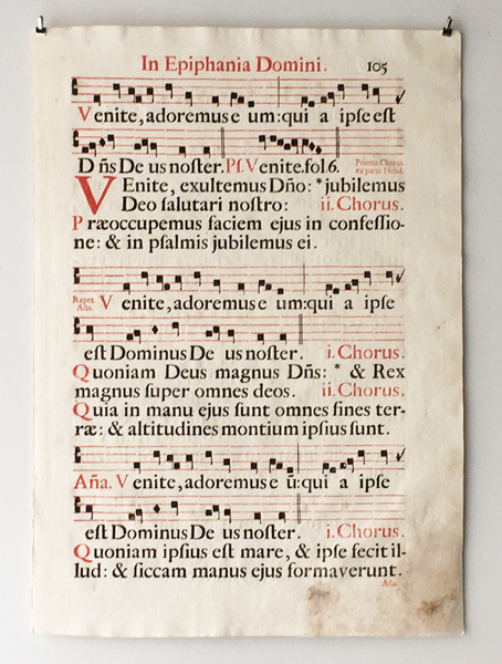 古書古本 dessin：18世紀の交唱聖歌楽譜 各頁