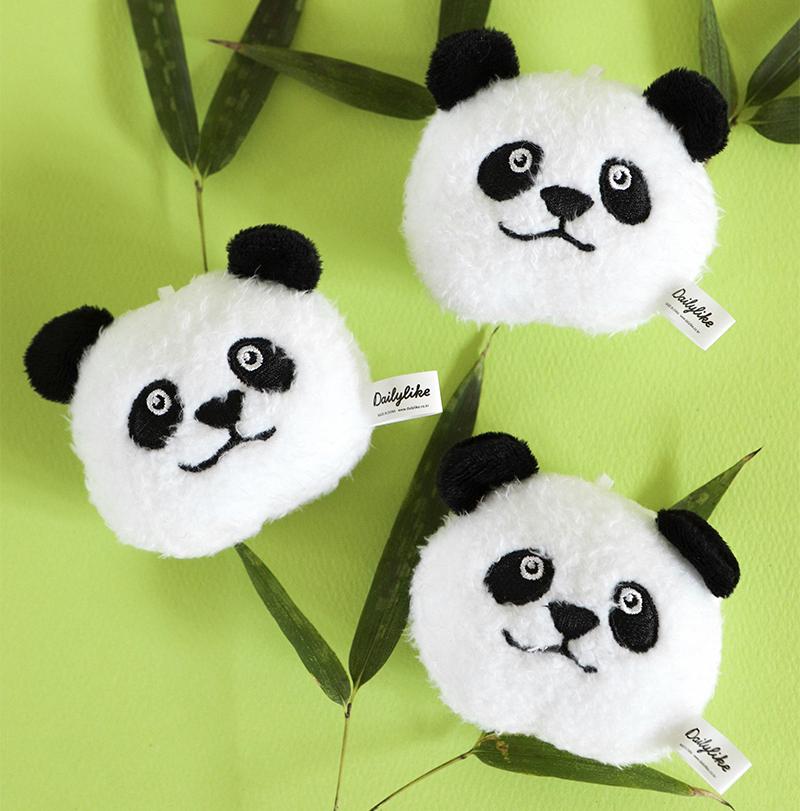 ぬいぐるみ キーホルダー アニマルフェイスキーリング 01 パンダ／デイリーライク Dailylike 韓国雑貨