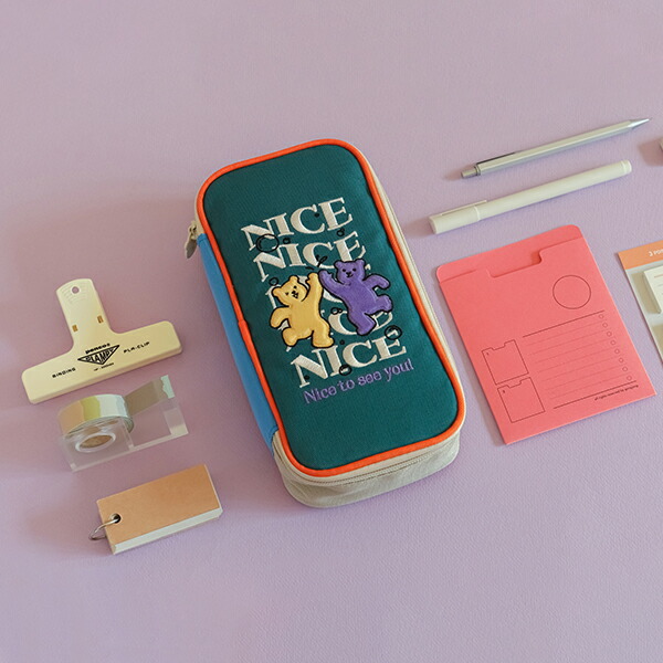 デイリーライク Dailylike JELLY BEAR NICE ポーチ ペンケース 化粧ポーチ マルチポーチ 韓国雑貨