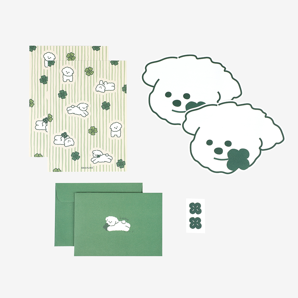レターセット SHAPE LETTER - 03 Lucky dog／デイリーライク Dailylike