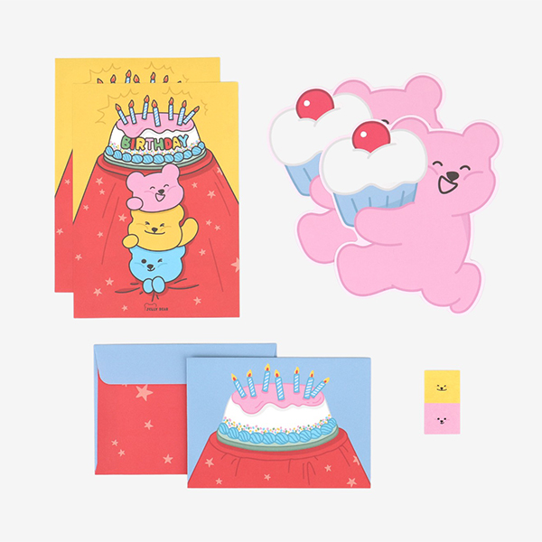 レターセット JELLY BEAR SHAPE LETTER - 01 Birthday／デイリーライク Dailylike