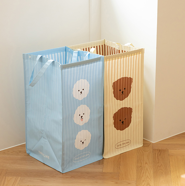 分別リサイクルバッグ（2P） Tarpaulin bag set - 01ビション＆プードル／デイリーライク Dailylike 韓国雑貨