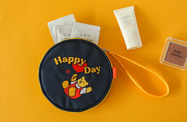 デイリーライク Dailylike JELLY BEAR Happy Day ポーチ 丸型ポーチ