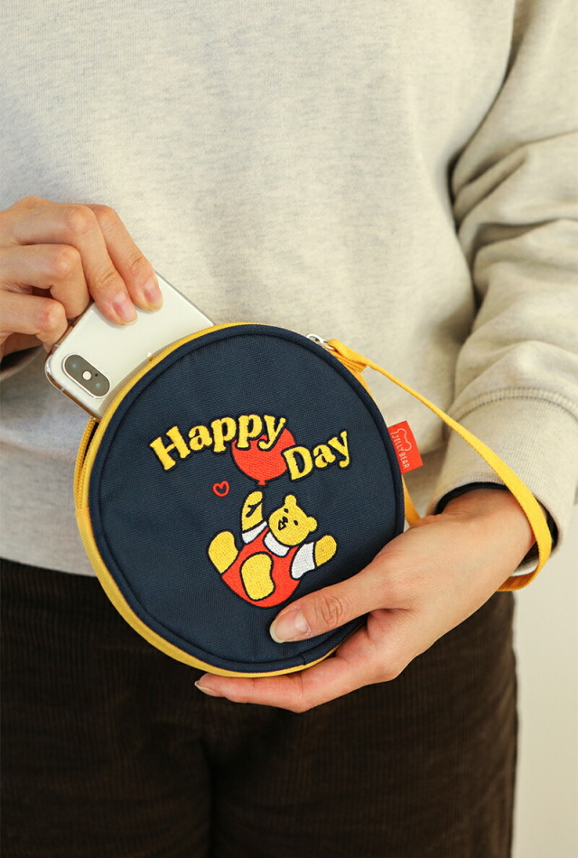 デイリーライク Dailylike JELLY BEAR Happy Day ポーチ 丸型ポーチ