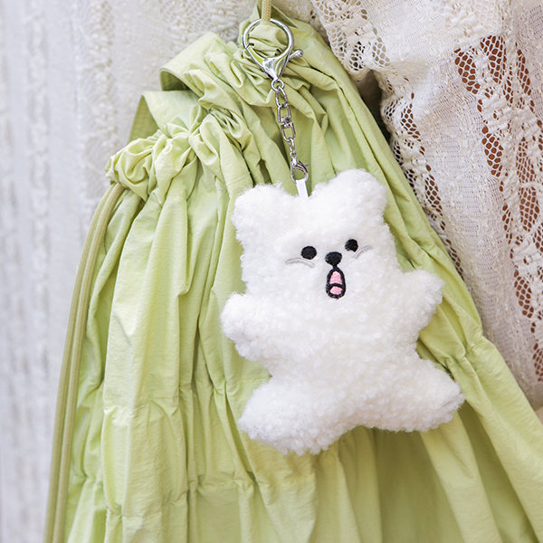 ぬいぐるみ キーホルダー フライドベアドールキーリング 02 ホワイト／デイリーライク Dailylike 韓国雑貨