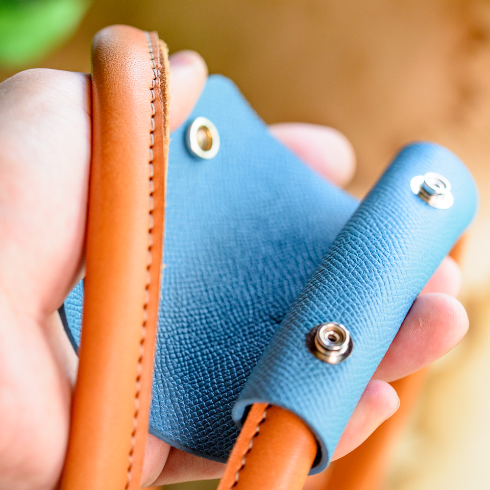 バッググリップ　【L　ハンドル周囲60mm用】型押しカーフ仕様/裏地付き