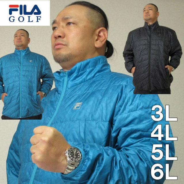 大きいサイズ キングサイズ ビッグサイズ メンズ ゴルフ FILA GOLF-ハイブリットダウンブルゾン（メーカー取寄）フィラゴルフ 3L 4L 5L 6L ブランド 服 おしゃれ カジュアル デビルーズ