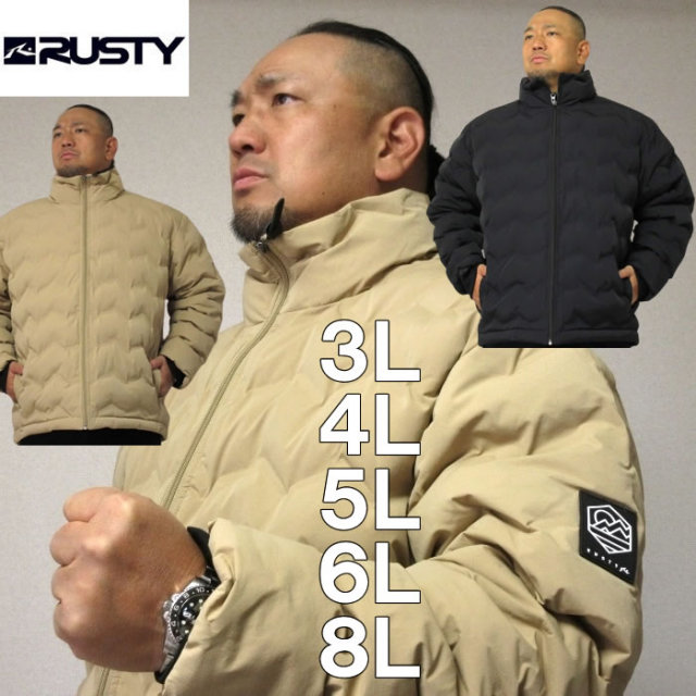 大きいサイズ キングサイズ ビッグサイズ メンズ RUSTY-シームレス中綿ジャケット（メーカー取寄）ラスティ 3L 4L 5L 6L 8L ブランド 服 おしゃれ カジュアル デビルーズ