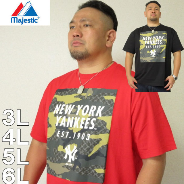 大きいサイズ 4XL ヤンキース Majestic 56 古着 美品 状態良し 大きいサイズ メンズ Majestic-半袖Tシャツ(メーカー取寄