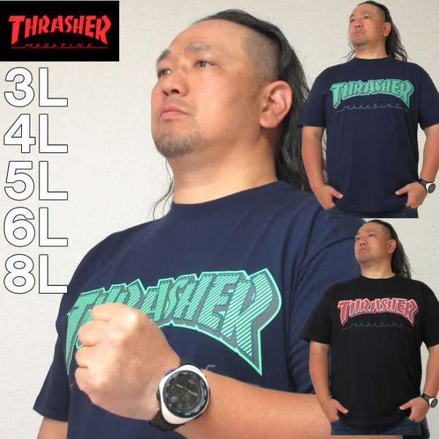 大きいサイズ キングサイズ ビッグサイズ メンズ THRASHER-半袖Tシャツ（メーカー取寄）スラッシャー 3L 4L 5L 6L 8L ブランド 服 おしゃれ カジュアル デビルーズ