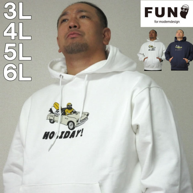 大きいサイズ キングサイズ ビッグサイズ メンズ FUN for modemdesign-fun friends ojisanプルパーカー（メーカー取寄）ファン フォー モデムデザイン 3L 4L 5L 6L ブランド 服 おしゃれ カジュアル デビルーズ