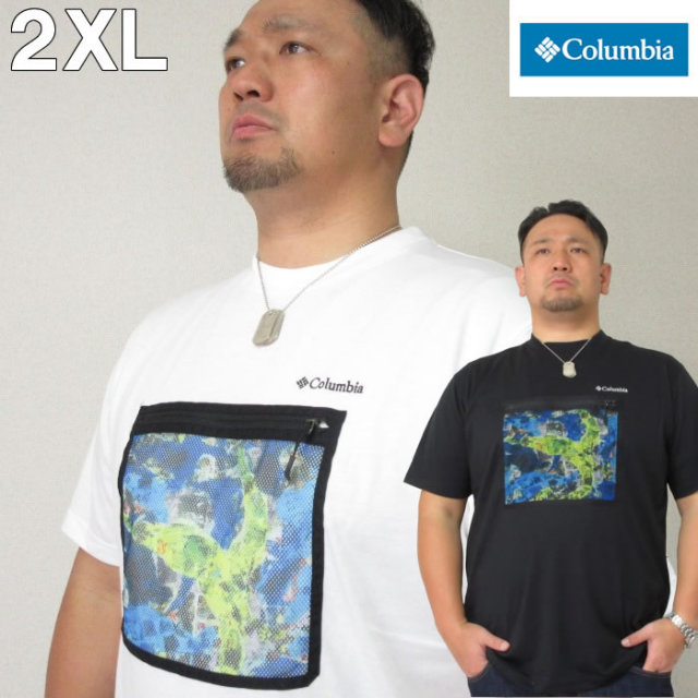 大きいサイズ メンズ Columbia コロンビア ザイオンリバー ドライ 半袖t シャツ 2xl
