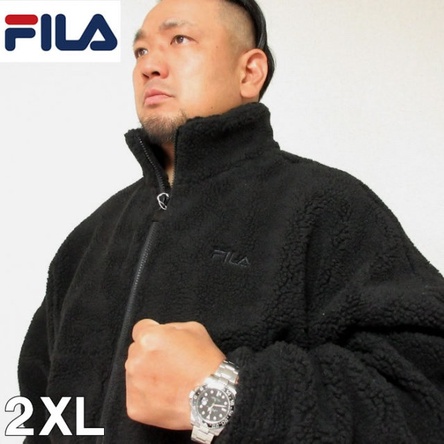 大きいサイズ メンズ Fila フィラ ボア フリース ジャケット 2xl