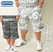 大きいサイズ メンズ OUTDOOR PRODUCTS-インレイ裏毛ロゴ柄 ハーフパンツ（メーカー取寄）アウトドア プロダクツ/3L/4L/5L/6L/8L