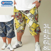 大きいサイズ メンズ OUTDOOR PRODUCTS-インレイ裏毛ペイズリー柄 ハーフパンツ（メーカー取寄）アウトドア プロダクツ/3L/4L/5L/6L/8