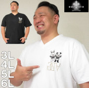 大きいサイズ メンズ GLADIATE-ベア天竺ALL 刺繍　半袖V　Tシャツ（メーカー取寄）グラディエイト3L/4L/5L/6L
