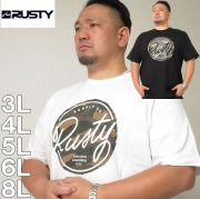 大きいサイズ メンズ RUSTY-プリント半袖Tシャツ（メーカー取寄）ラスティ/3L/4L/5L/6L/8L/