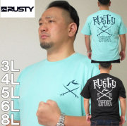 大きいサイズ メンズ RUSTY-プリント半袖Tシャツ（メーカー取寄）ラスティ/3L/4L/5L/6L/8L
