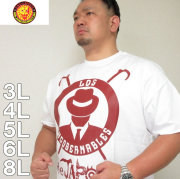 大きいサイズ メンズ 新日本プロレス-L・I・J半袖Tシャツ(ホワイト)（メーカー取寄）3L/4L/5L/6L/8L/ロス・インゴベルナブレス・デ・ハポン
