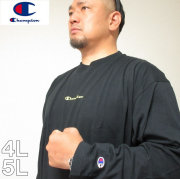 （本州四国九州送料無料）大きいサイズ メンズ Champion（チャンピオン）長袖　ドライ コットン Tシャツ　C VAPOR　4L 5L
