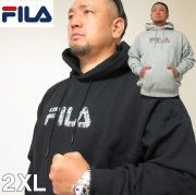 （本州四国九州送料無料）大きいサイズ メンズ FILA（フィラ）ロゴプリント プルオーバー フーディー　パーカー　2XL