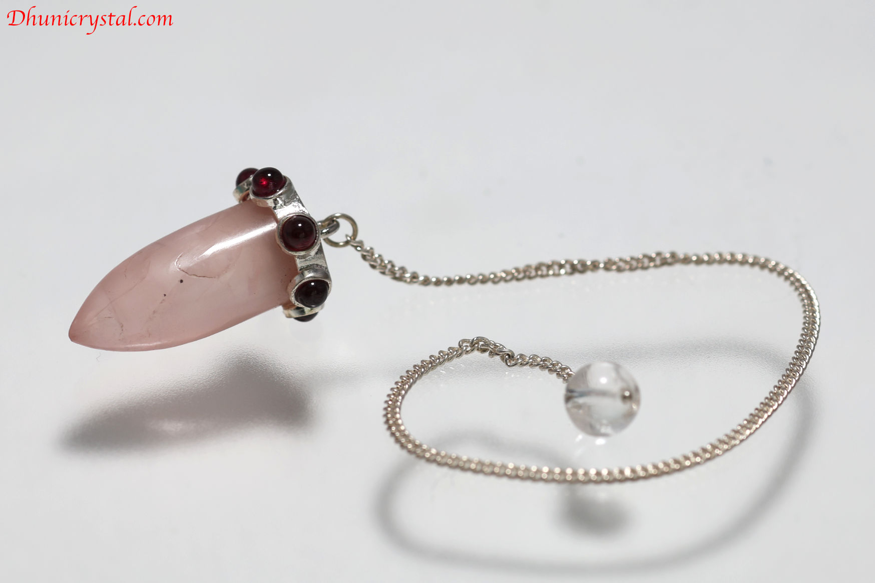 ローズクォーツ＆ガーネット/ペンジュラム(A195)