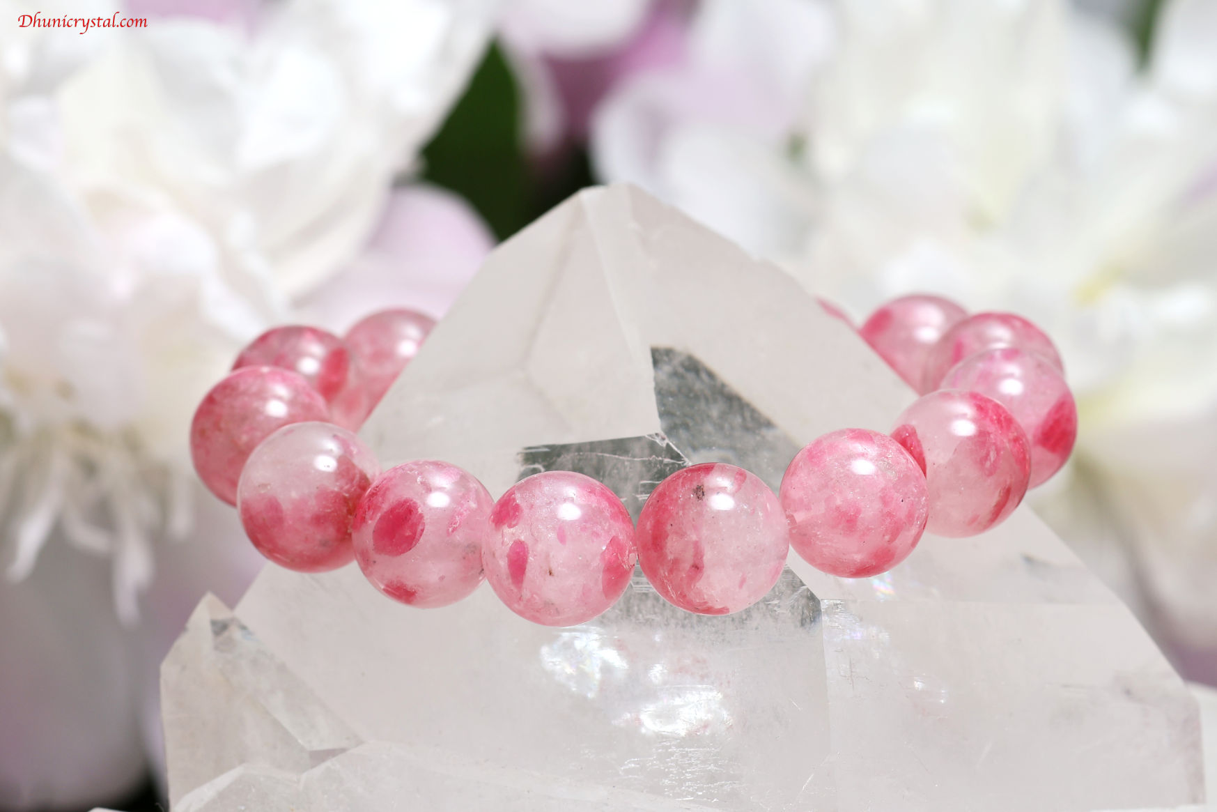 【SOLDOUT】一連ブレスレット【ロードナイトインクォーツ】12.5mm珠/手首サイズ14.5cm~15.5cm/サイズ調整はご相談ください(A583)