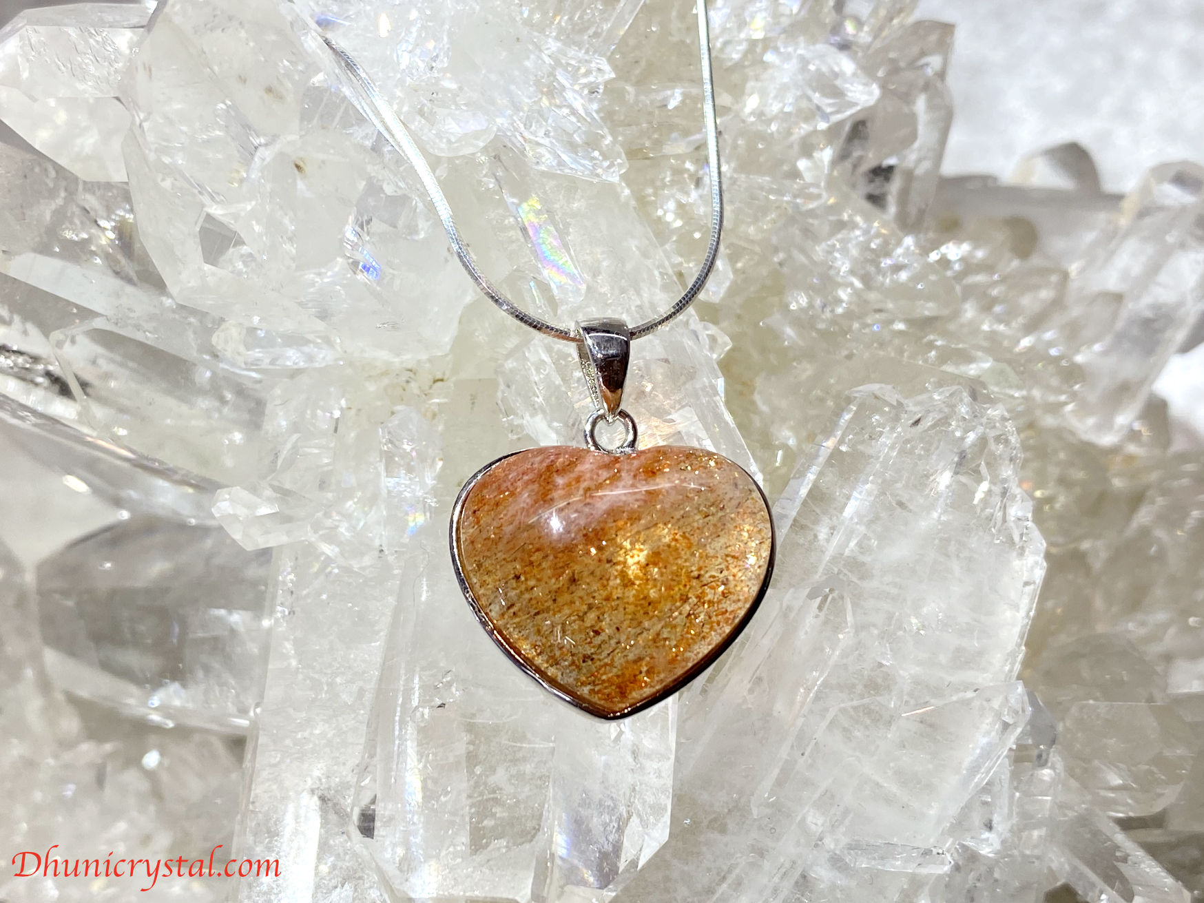 サンストーン/ハート型ペンダント(A96)