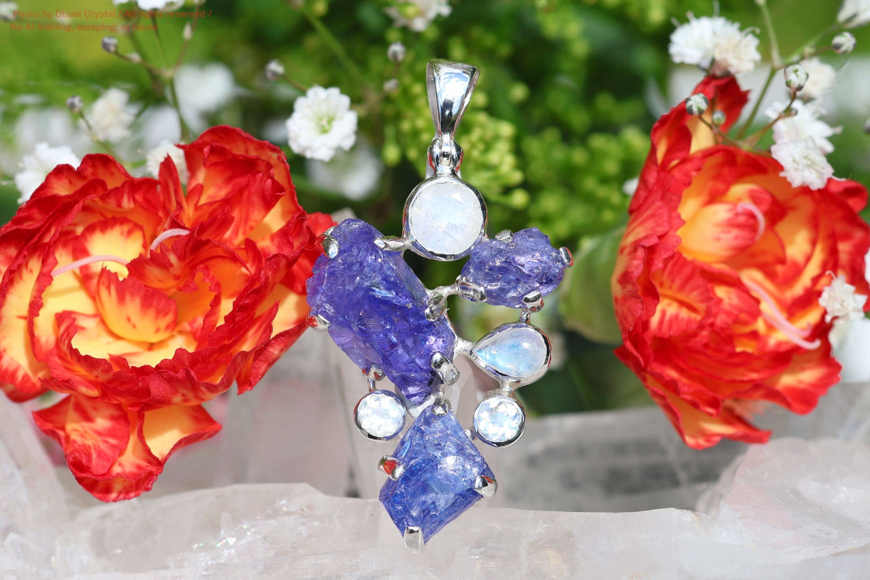 スターボーンペンダント【タンザナイト＆レインボームーンストーン】(FF234)