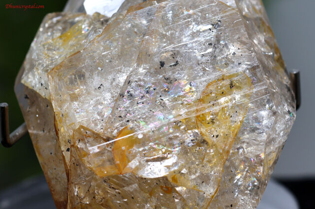 ゴールデン・ハーキマーダイヤモンド原石/虹入り(A818)