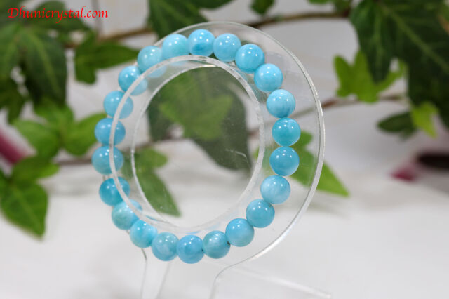 一連ブレスレット【高品質ラリマー】/8mm(C882) 