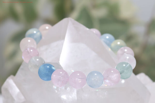 一連ブレスレット【ミックスベリル】10mm珠/手首サイズ15cm~15.5cm(FF211)