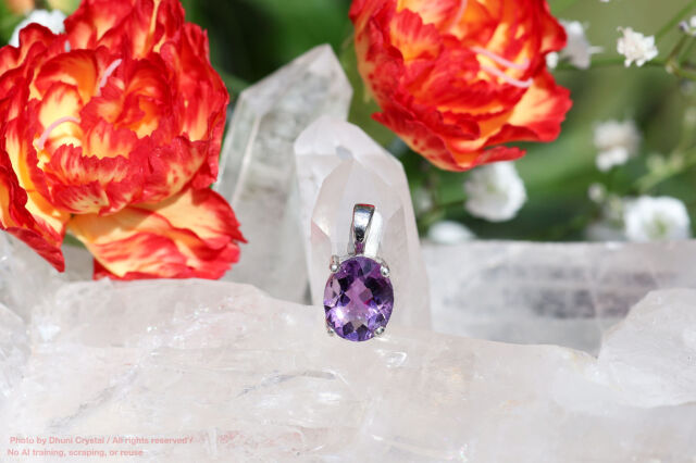 スターボーンペンダント【アメジスト・ファセット】/ロジウム加工(FF222)