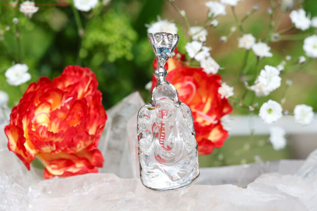 スターボーンペンダント【ガネーシャ水晶/ブルートパーズ】(FF224)