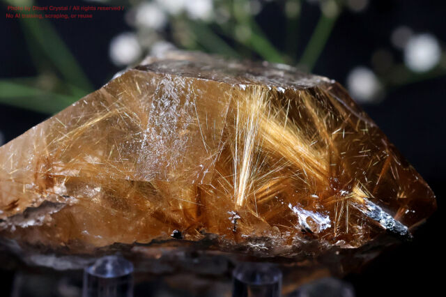 スモーキールチルクォーツ 天然石 金針水晶 ゴールドアクセサリー