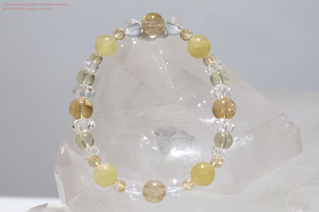 Dhunicrystalオリジナルブレスレット【豊かさブレス】/『富』『安定』『上昇運』/手首サイズ14.5cm~15cm(FF719)