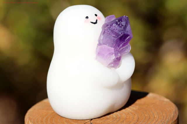 しらたまちゃん/アメジスト&ホワイトマーブル（T1000）