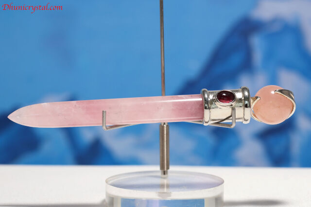 ローズクォーツ・ミスティックワンドwithガーネット(T202)